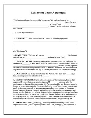 Equipment Lease Agreement