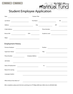 Student Employee Application