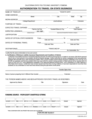 California State Travel Authorization Form