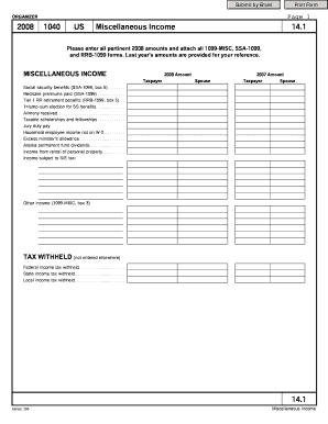 2008 US Tax Organizer