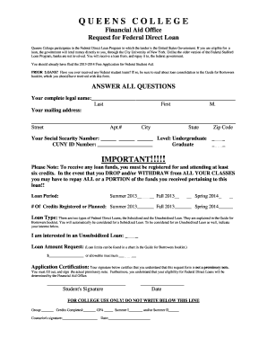 Federal Direct Student Loan Application