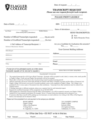 Transcript Request Form