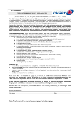 Prohibited Employment Declaration Form