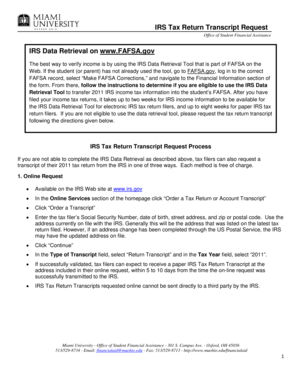 IRS Tax Return Transcript Request