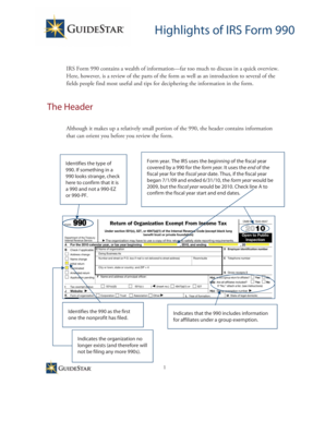 IRS Form 990 Highlights