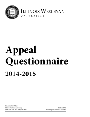 2014-2015 Financial Aid Appeal Questionnaire