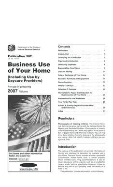 IRS Publication 587 Business Use of Home