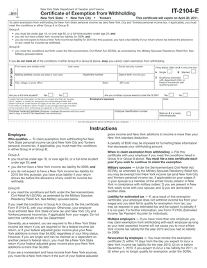 New York State Tax Exemption Certificate