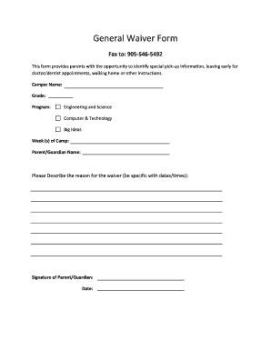 General Waiver Form