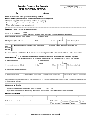 Oregon Real Property Tax Appeal Petition
