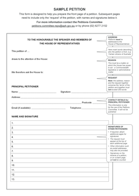 Australian Petition Form