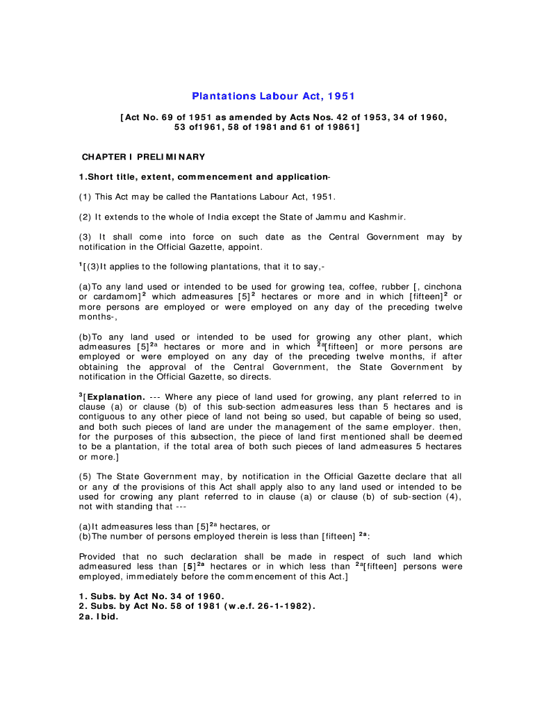 Fillable Online teaboard gov Plantations Labour Act - The Official ...