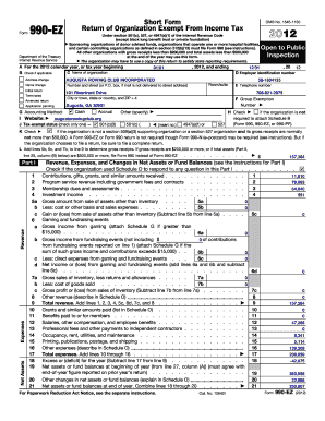 Form 990-EZ 2012