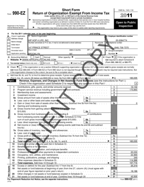 Form 990-EZ Tax Return for Exempt Organizations