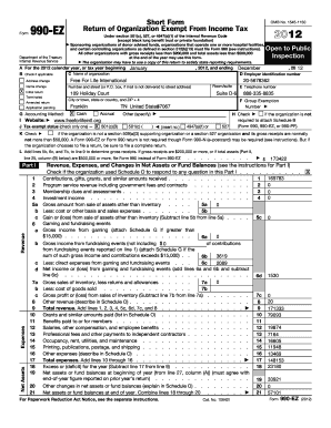 Form 990-EZ 2012