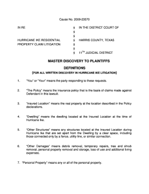 Fillable Online PROPERTY CLAIM LITIGATION Fax Email Print - pdfFiller