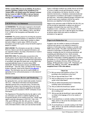 USCIS Form I-730, Refugee/Asylee Relative Petition