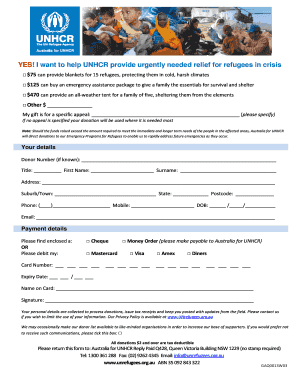 UNHCR Donation Form
