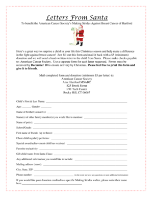 Letters From Santa Donation Form