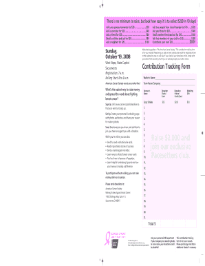 American Cancer Society Contribution Tracking Form