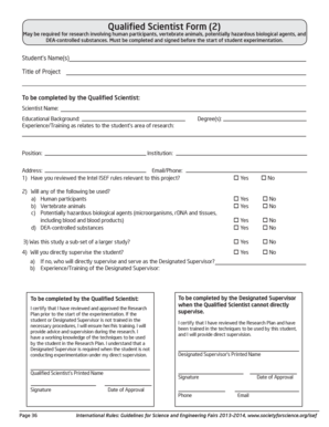 Qualified Scientist Form