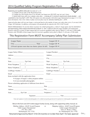 2014 Qualified Safety Program Registration Form