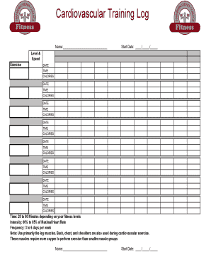 Cardiovascular Training Log