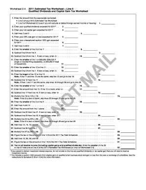 2011 Estimated Tax Worksheet