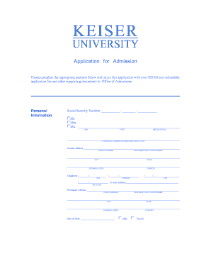 Keiser University Application for Admission