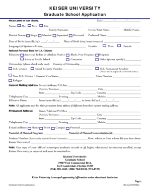 Keiser University Graduate School Application