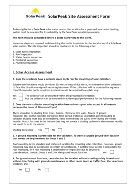 SolarPeak Site Assessment Form