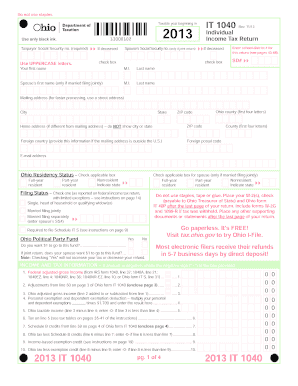 Ohio IT 1040 Individual Income Tax Return