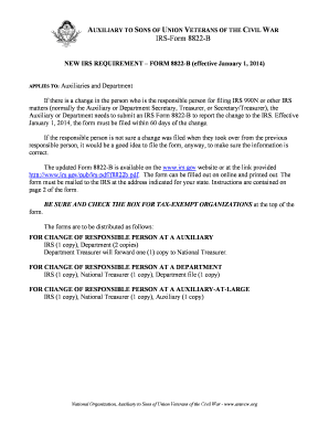 Fillable Online IRS-Form 8822-B - ASUVCW Auxiliary to Sons of Union ...