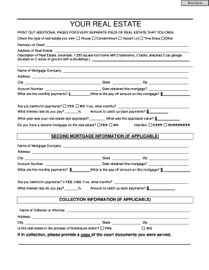 Real Estate Ownership Form