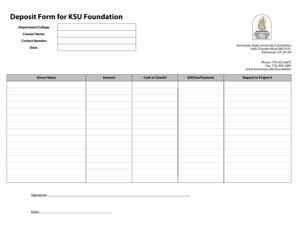 KSU Foundation Deposit Form