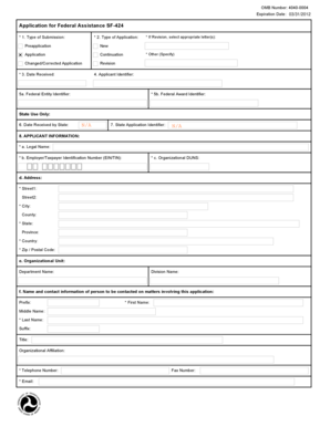Application for Federal Assistance SF-424