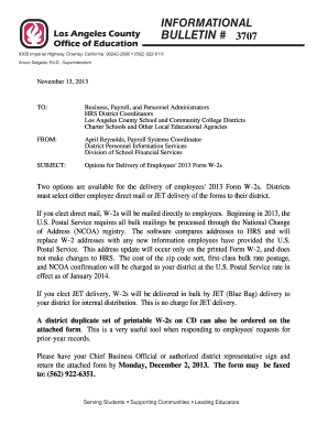 Options for Delivery of Employees' 2013 Form W-2s