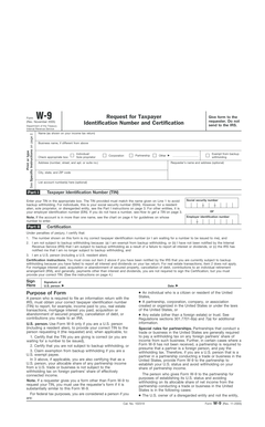 Form W-9 Request for Taxpayer Identification Number and Certification