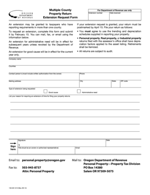 Oregon Property Return Extension Form