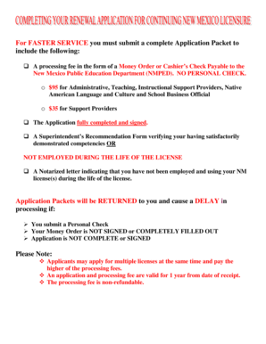 New Mexico Continuing Licensure Application