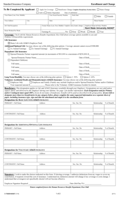 Standard Insurance Enrollment and Change Form