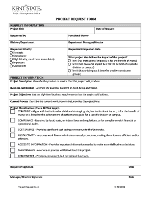 Sample of conforme letter - PROJECT REQUEST FORM - Kent State University - kent