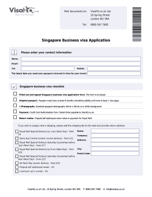Singapore Business Visa Application