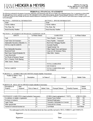 Personal Financial Statement