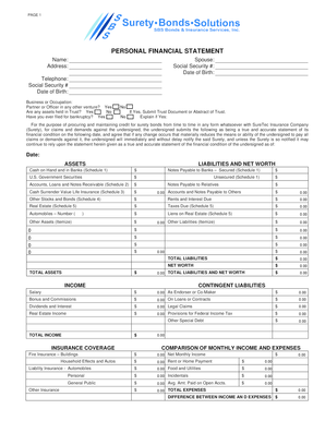 Personal Financial Statement