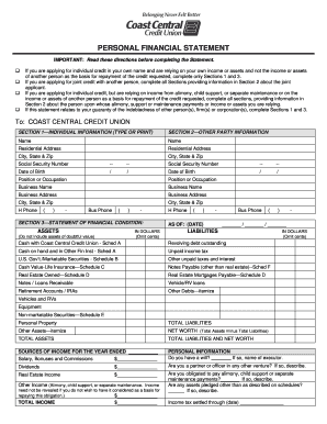 coast central credit union statement form