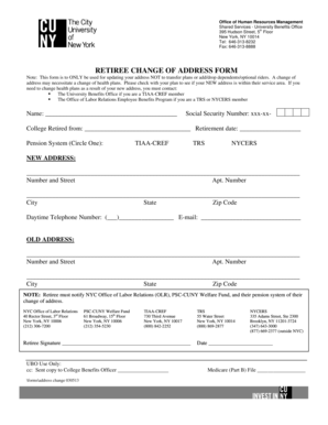 Retiree Change of Address Form