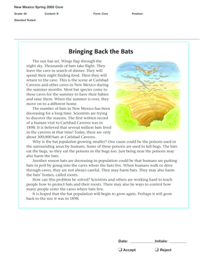 New Mexico Spring 2005 Core Reading Test