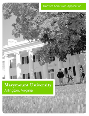 Marymount University Transfer Admission Application