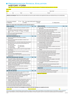 Preparticipation Physical Evaluation Form